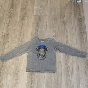 Columbia Gray Long Sleeve Kids Shirt with Blue Hat Design